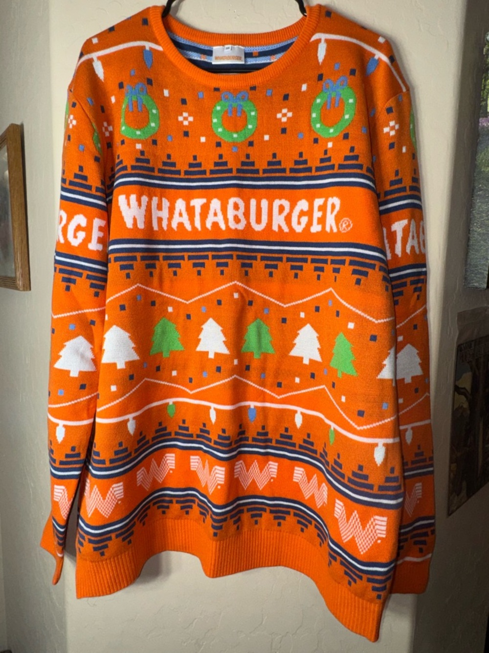 Whataburger Ugly Christmas Sweater 3XL Orange Holiday Graphic Novelty Knit
